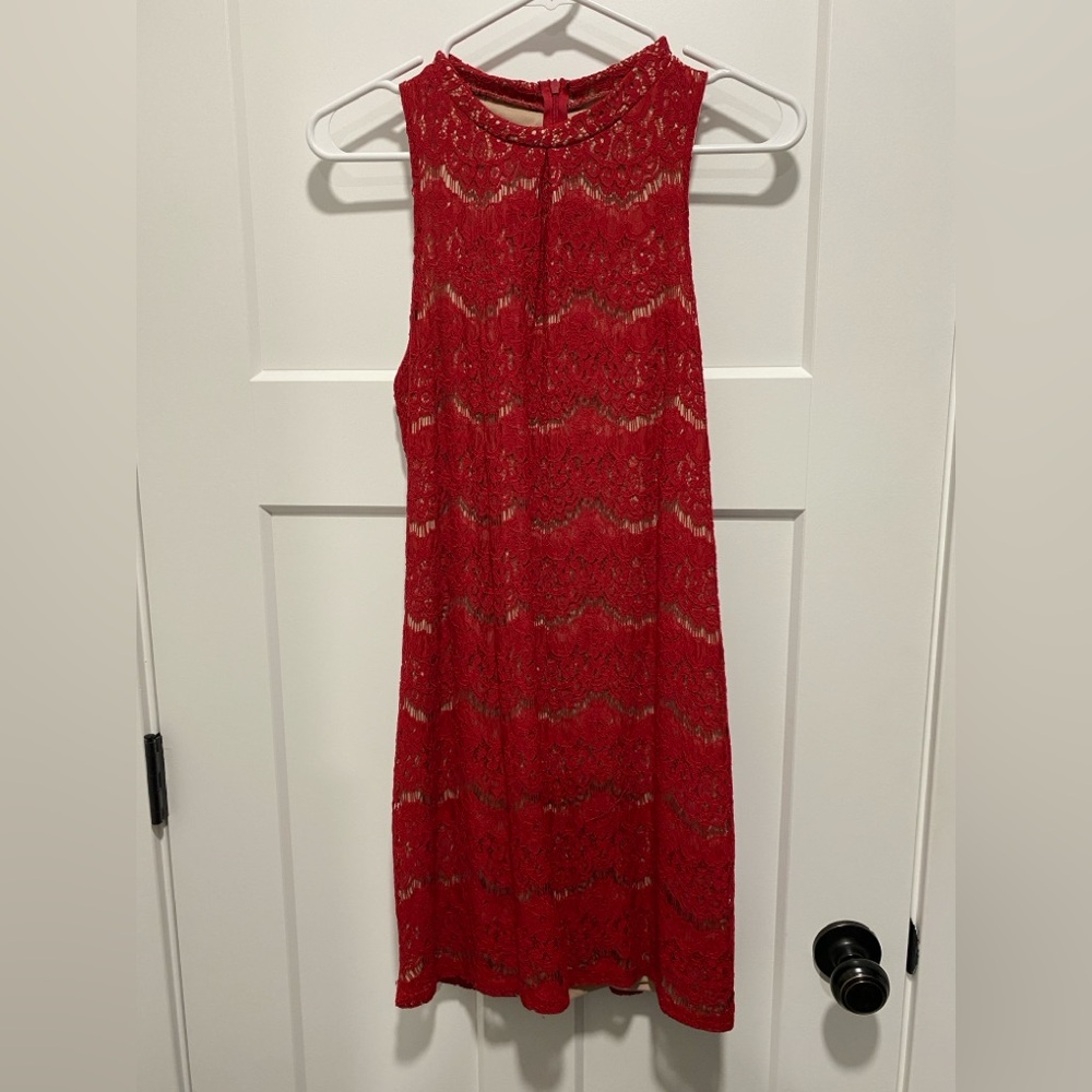 love, Fire Red Lace Dress